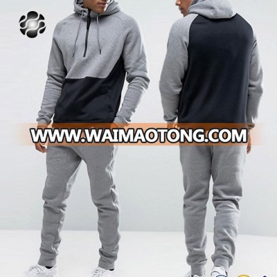 2018 Slim Fit Mens Cotton Tracksuit Custom Sport Black Tracksuit