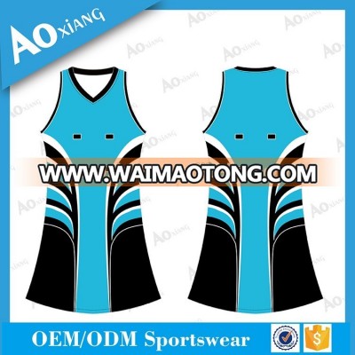 2017 OEM service colorful netball uniform bodysuit for women